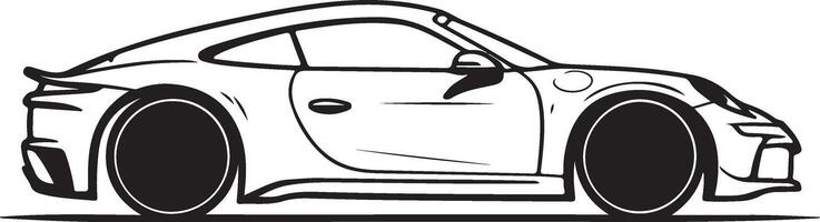 Silhouette of car, small auto icon, outline, black color silhouette vector