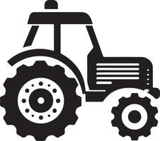 Tractor icon, black color silhouette vector