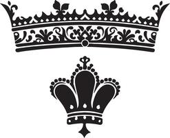 Silhouettes of crown, black color silhouette, black color silhouette vector