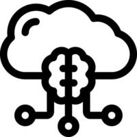 esta icono o logo artificial inteligencia y nube datos icono o otro dónde todo relacionado a tecnología y otros o diseño solicitud software vector