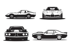 set of classic muscle cars vector