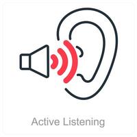 Active Listening and hearing icon concept vector