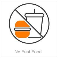 No Fast Food and no burger icon concept vector