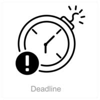 Deadline and time icon concept vector