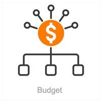 presupuesto y dinero icono concepto vector