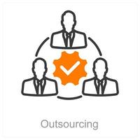 Outsourcing and remote icon concept vector