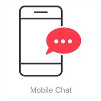 Mobile Chat and chatting icon concept vector