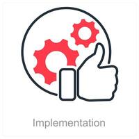 Implementation and action icon concept vector