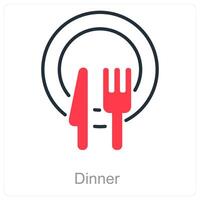 Dinner and food icon concept vector