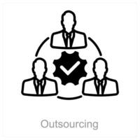 outsourcing y remoto icono concepto vector