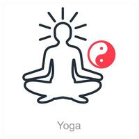 Yoga and exercise icon concept vector