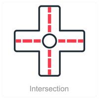 Intersection and cross icon concept vector