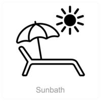 Sunbath and beach icon concept vector