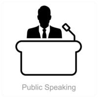 Public Speaking and stage icon concept vector