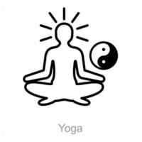 Yoga and exercise icon concept vector