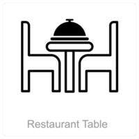 restaurante mesa y cena icono concepto vector