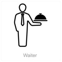 Waiter and meal icon concept vector