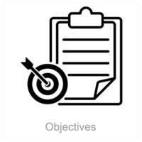Objectives and target icon concept vector