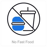 No Fast Food and no burger icon concept vector