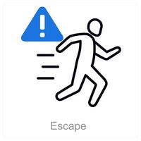 Escape and exit icon concept vector