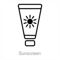 Sunscreen and summer icon concept vector