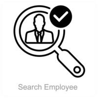 buscar empleado y contratación icono concepto vector