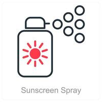 Sunscreen Spray and spray icon concept vector