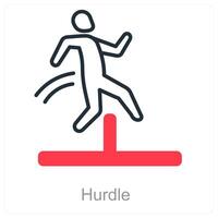 Hurdle and barrier icon concept vector