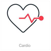 Cardio and care icon concept vector