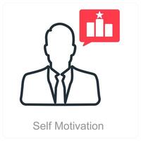 Self Motivation and confidence icon concept vector