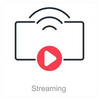 Streaming and play icon concept vector