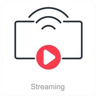 transmisión y jugar icono concepto vector