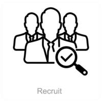 recluta y contratación icono concepto vector