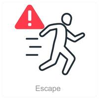 Escape and exit icon concept vector