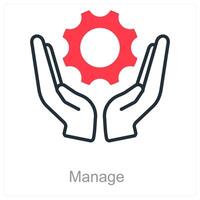 Manage and leadership icon concept vector