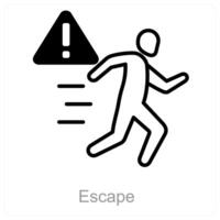 Escape and exit icon concept vector