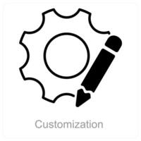 personalización y editar icono concepto vector