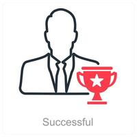 Successful and achievement icon concept vector