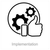 Implementation and action icon concept vector