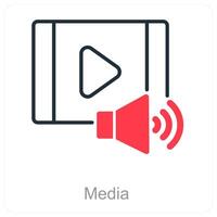 Media and play icon concept vector