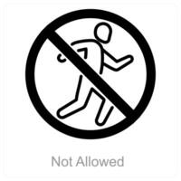 Not Allowed and stop icon concept vector