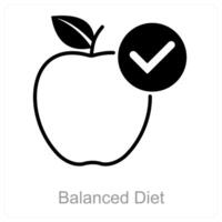 equilibrado dieta y sano icono concepto vector
