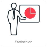 Statistician and bar chart icon concept vector
