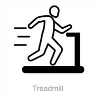 Treadmill and running icon concept vector