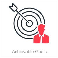 realizable metas y objetivo icono concepto vector