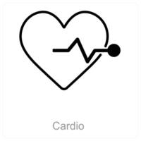 Cardio and care icon concept vector
