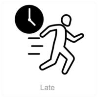 Late and deadline icon concept vector