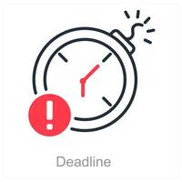 Deadline and time icon concept vector