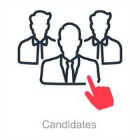 candidatos y habilidades icono concepto vector