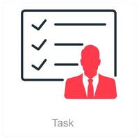 tarea y Lista de Verificación icono concepto vector